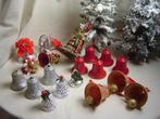 18 kunststof kerstklokjes vintage kerstdecoratie, Diversen, Ophalen of Verzenden, Gebruikt