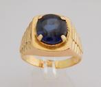 Zware 22 karaat Gouden Rolex-Ring Herenring Saffier M19.5
