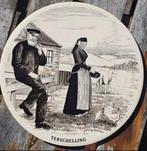 Ronde tegel Terschelling boer en boerin kippen, Antiek en Kunst, Ophalen