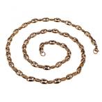 60cm6mm Koffieboon Ketting Verguld RVS Schakelketting Unisex, Overige materialen, Birgitta-Gracht 33, 6465 EL Kerkrade, Nederland