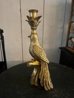 Goudkleurige vogel kandelaar ! 33 cm hoog !!, Antiek en Kunst, Ophalen of Verzenden