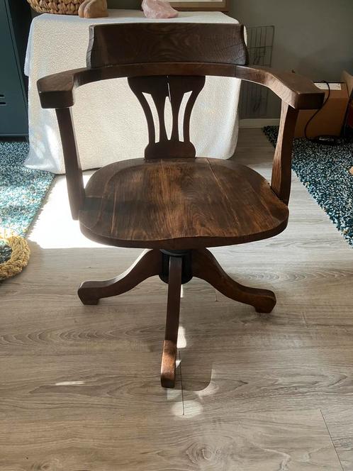 Antieke bureaustoel, draaibaar en kantelbare bureaustoel, Antiek en Kunst, Antiek | Meubels | Stoelen en Banken, Ophalen