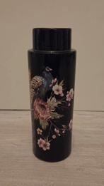 Mica vaas met pauw en bloemen, 30 cm hoog, Ophalen of Verzenden