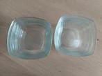 Set van 6 Vierkante Glazen Schaaltjes, Ophalen, Gebruikt, Glas