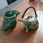 Majolica Japans potje met deksel en schelp, Antiek en Kunst, Ophalen
