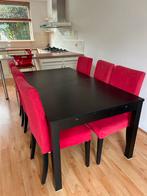 Eettafel met 6 stoelen, Ophalen of Verzenden, Zo goed als nieuw, 6 tot 8 stoelen
