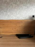 Eettafel 200/80 bruine eiken kleur zwarte poten, Eikenhout, Zo goed als nieuw, Minder dan 100 cm, 25 tot 50 cm