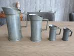 Peltrato maatkannen 4 stuks, Antiek en Kunst, Antiek | Tin, Ophalen of Verzenden