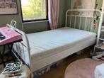 Metalen bedframe twijfelaar wit zonder matras, Huis en Inrichting, Ophalen, Gebruikt, Wit, Twijfelaar