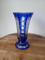 Blauwe kristallen vaas, Antiek en Kunst, Antiek | Glas en Kristal, Ophalen of Verzenden