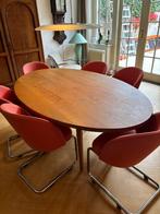 Handgemaakte ovale houten eettafel (2,01m x 1,21m x 0,75m), Ophalen, 100 tot 150 cm, Eikenhout, Vijf personen of meer