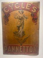 Antiek Cycles Pannetton Emaille Reclamebord, Ophalen of Verzenden