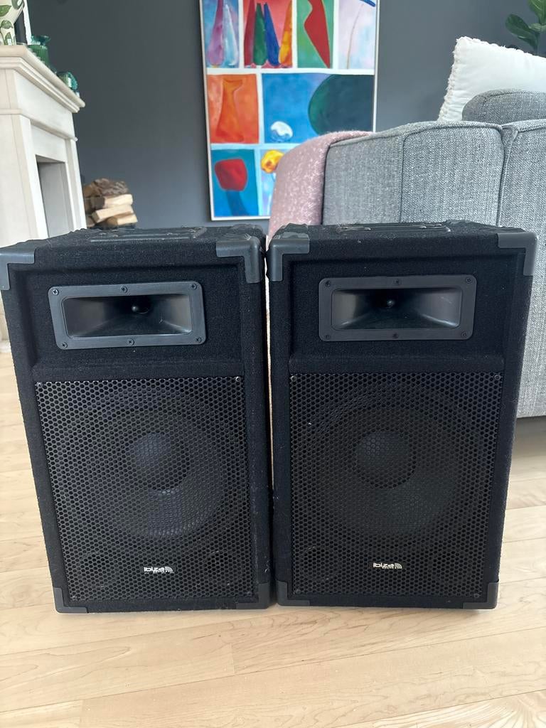 Ibiza sound - SkyTec CSA12 Actieve luidspreker 12 600 watt, Gebruikt, 120 watt of meer, Front, Rear of Stereo speakers, Ophalen