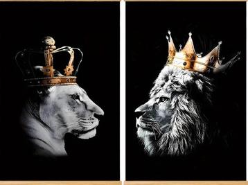 Nieuwe grote canvas posters leeuw en leeuwin king and queen beschikbaar voor biedingen