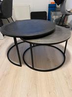 Twee salontafels industrieel, Ophalen, Gebruikt, 50 tot 100 cm, Rond