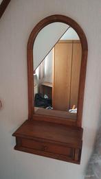Mooie eikenhouten hangspiegel met plankje en lade., Ophalen, Minder dan 50 cm, Gebruikt, Minder dan 100 cm