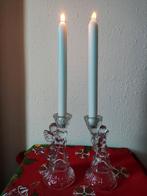 Twee prachtige vintage glazen engelen kandelaars, Antiek en Kunst, Verzenden