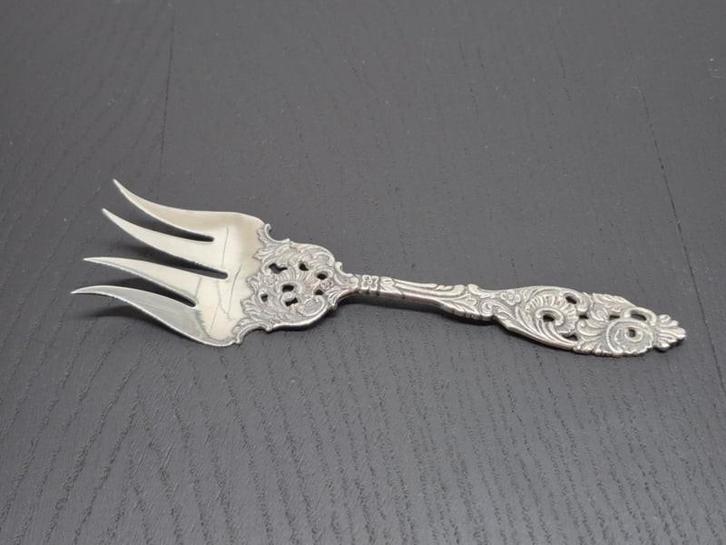 Verzilverde serveervork Gero, Georg Nilsson, Antiek en Kunst, Antiek | Bestek, Ophalen of Verzenden