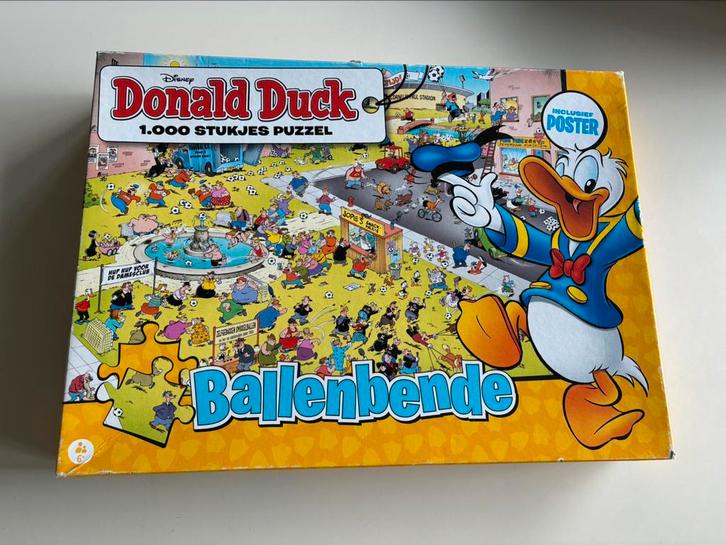 Puzzel Donald Duck | 1000 stukjes | Legpuzzel Ballenbende, Hobby en Vrije tijd, Denksport en Puzzels, Zo goed als nieuw, 500 t/m 1500 stukjes