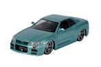 Nissan Skyline R34 GTR modelauto 2 Fast 2 Furious 1:24, Hobby en Vrije tijd, Modelauto's | 1:24, Nieuw, Jada, Ophalen of Verzenden