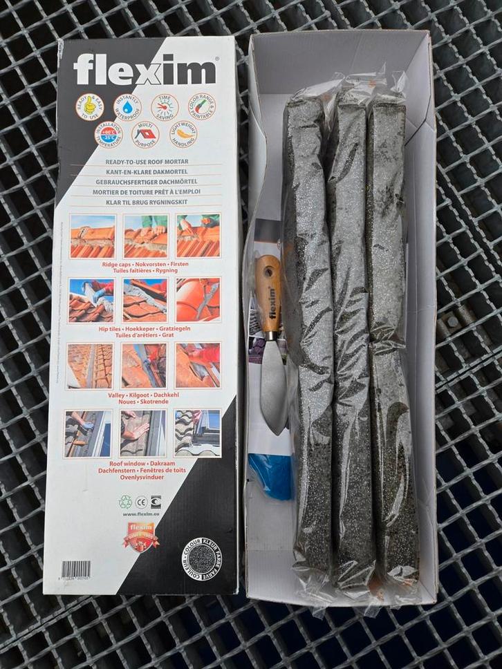 Flexim Dakmortel Zwart + Afwerkmes - Nieuw!, Doe-het-zelf en Verbouw, Dakpannen en Dakbedekking, Nieuw, Overige typen, Overige materialen