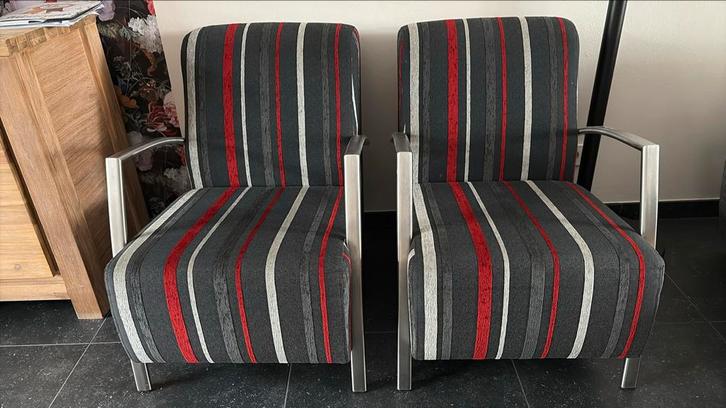 2 fauteuils Knibbeler, Huis en Inrichting, Stoelen, Zo goed als nieuw, Twee, Rood, Ophalen