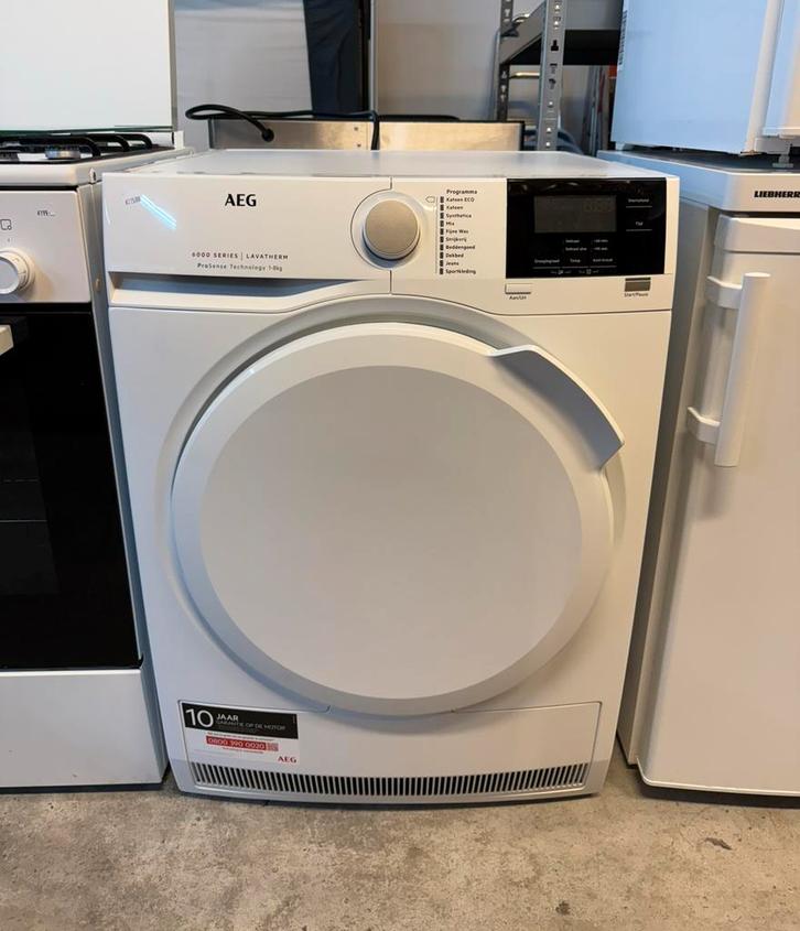 Aeg droger €275, Witgoed en Apparatuur, Wasdrogers, Zo goed als nieuw, Condens, 6 tot 8 kg, 85 tot 90 cm, Ophalen