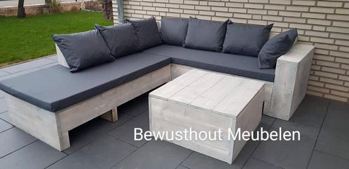 Steigerhout Hoekbank/Chaise Lounge. Geen bezorgkosten!, Tuin en Terras, Tuinsets en Loungesets, Nieuw, Tuinset, Steigerhout, Bank