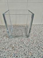 Glazen vaas, accubak. Vierkant. Transparant, Ophalen, Overige kleuren, Minder dan 50 cm, Glas
