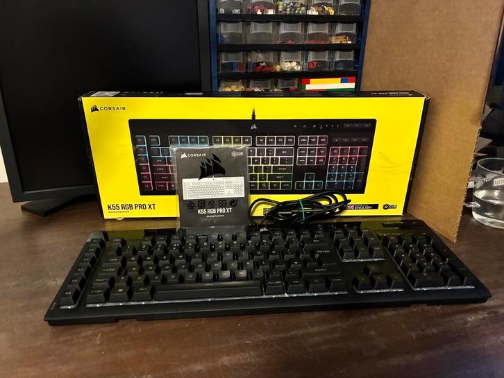 Corsair K55 RGB Pro XT Gaming Toetsenbord - UK Layout, Computers en Software, Toetsenborden, Zo goed als nieuw, Qwerty, Bedraad