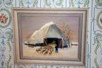 Schilderij met winters tafereel, Antiek en Kunst, Ophalen