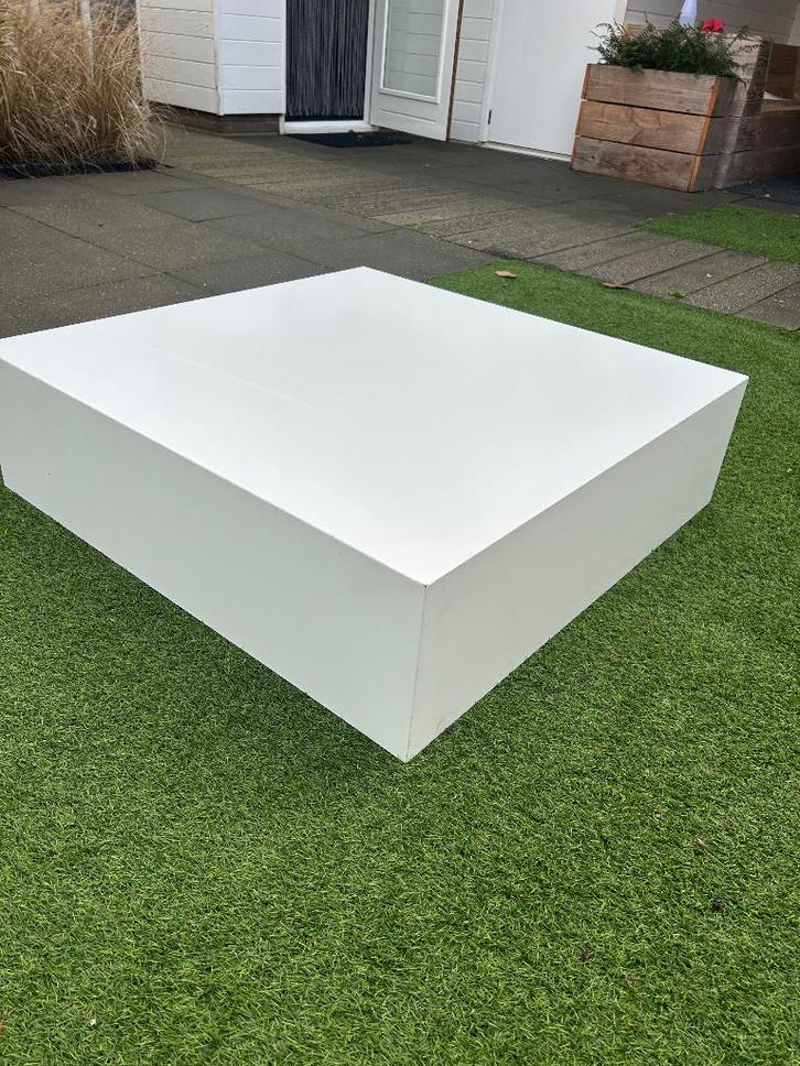 Strakke design salon tafel  90x25cm , wit RAL 9010, Huis en Inrichting, Tafels | Salontafels, Gebruikt, Minder dan 50 cm, 50 tot 100 cm