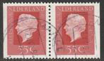 Nederland 1976 C138 Juliana 55c-paar L/R ong, Gest, Ophalen of Verzenden, Na 1940, Gestempeld