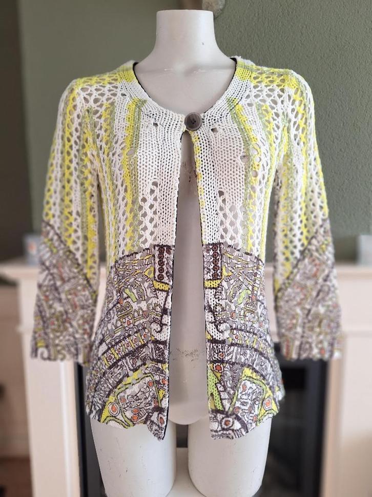 Etoile du Monde lime wit groen vest 2 M gratis verz in NL, Kleding | Dames, Truien en Vesten, Zo goed als nieuw, Maat 38/40 (M)