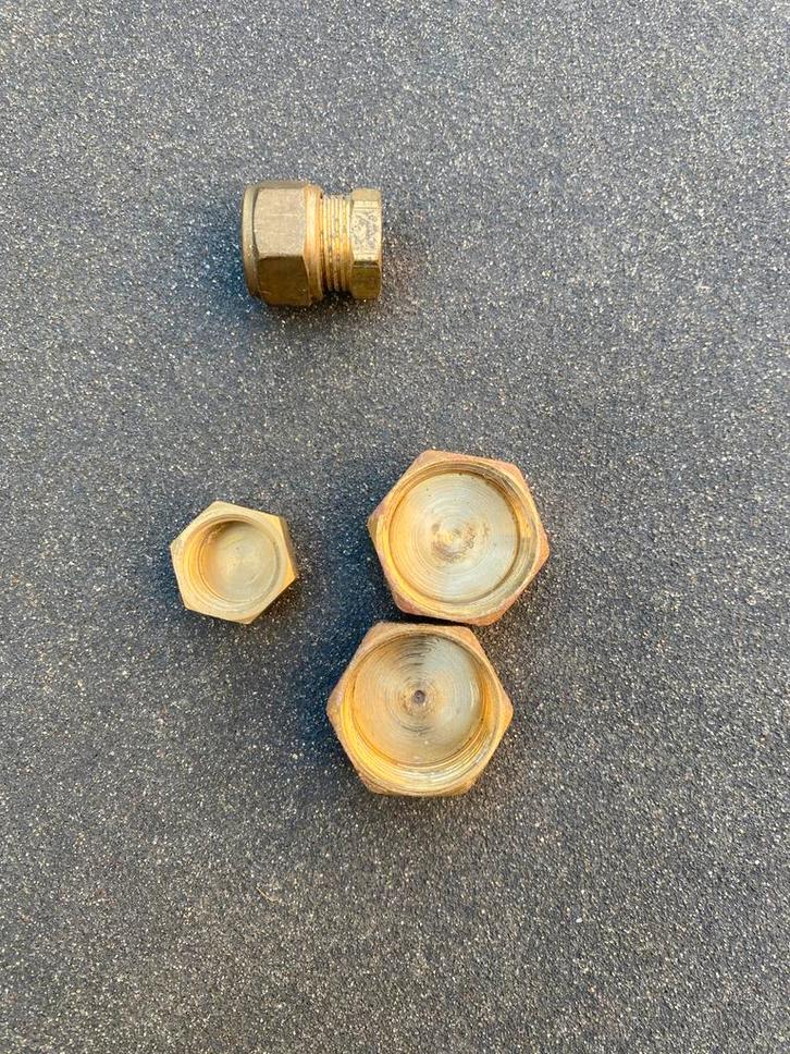 Messing Eindkappen & Knelkoppeling, Doe-het-zelf en Verbouw, Sanitair, Nieuw, Overige typen, Ophalen of Verzenden