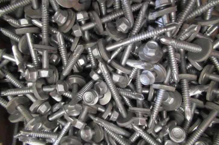 200 stuks zelfborende schroeven 6,3 x 60 RVS Roestvrij staal, Doe-het-zelf en Verbouw, IJzerwaren en Bevestigingsmiddelen, Nieuw