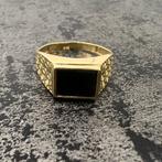 14k gouden zegelring ring onyx, Sieraden, Tassen en Uiterlijk, Ringen, Ophalen of Verzenden