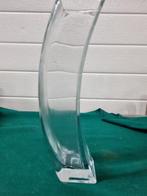 -	Vaas glas gebogen vierkant, Huis en Inrichting, Woonaccessoires | Vazen, Ophalen of Verzenden, 'T Olde Gre-j, Info@toldegrej.nl