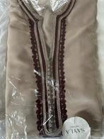 Nieuwe Marokkaanse Kaftan Jurk - One Size, Beige, Maat 42/44 (L), Nieuw, Ophalen of Verzenden