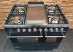 🔥Luxe Fornuis Boretti 90 cm antraciet rvs 2 ovens frytop, Witgoed en Apparatuur, Fornuizen, 60 cm of meer, 5 kookzones of meer