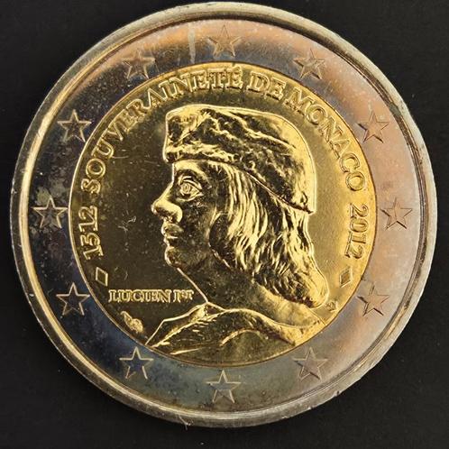 Monaco 2012: Lucien Grimaldi, Postzegels en Munten, Munten | Europa | Euromunten, 2 euro, Monaco, Ophalen of Verzenden