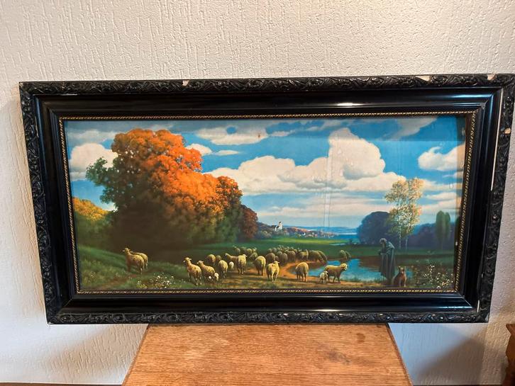 Religieuze Print in Lijst - 90x50cm, Antiek en Kunst, Kunst | Schilderijen | Klassiek, Ophalen of Verzenden