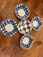 Engels servies - blauw wit - 5 schaaltjes, Ophalen of Verzenden, Zo goed als nieuw, Aardewerk, Overige stijlen