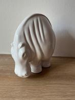 Wit vintage keramiek nijlpaard beeld 21cm hoog, Verzamelen, Ophalen of Verzenden, Dier, Zo goed als nieuw