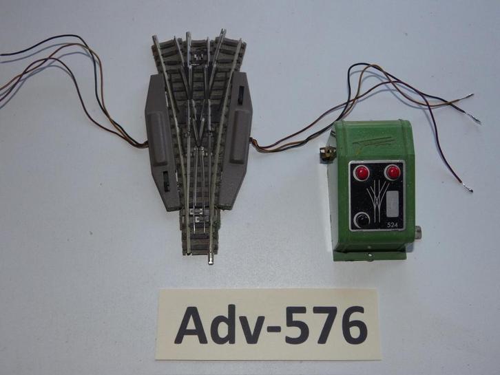 Adv-576 N Spoor Elektrische Drieweg wissel 9158 Fleischmanno, Hobby en Vrije tijd, Modeltreinen | N-Spoor, Gebruikt, Rails, Gelijkstroom