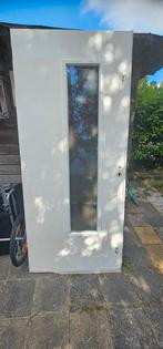 Hardhouten Voordeur met dubbel Glas, Ophalen, Gebruikt, 80 tot 100 cm, Buitendeur