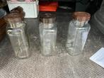 3 Engelse glazenvoorraadpotten met deksel Vintage, Ophalen of Verzenden