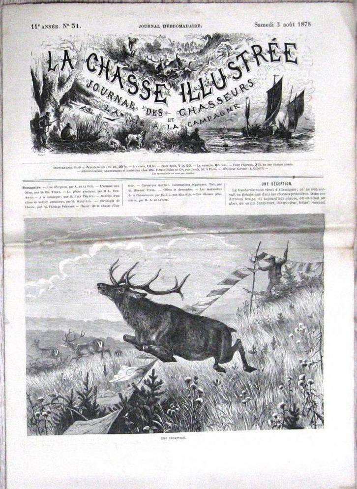 La Chasse Illustree, weekblad, ca. 200. jaargangen 1876-1882, Boeken, Tijdschriften en Kranten, Gelezen, Ophalen of Verzenden