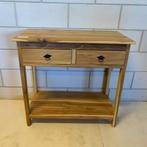 Sidetable - 80 x 40 cm - 2 lades - massief teak - TTM Wonen, Huis en Inrichting, Tafels | Sidetables, 50 tot 100 cm, Www.ttmwonen.nl
