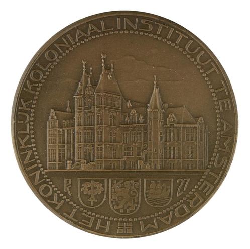 Penning Jacob Jan van Goor : Koloniaal Instituut, 1926, Postzegels en Munten, Penningen en Medailles, Brons, Nederland, Verzenden